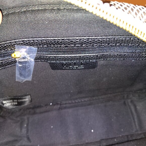 Genuine Leather Reptile Skin Print Gili Crossbody Squared Handbag Bag Purse - Picture 11 of 12